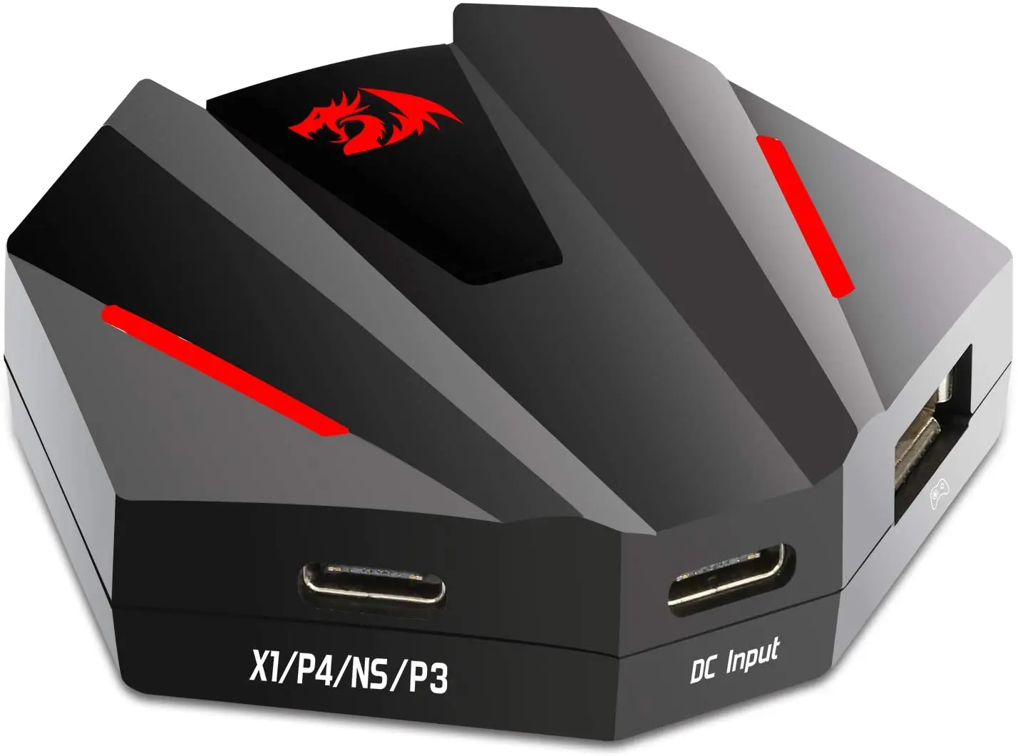 Teclado e Mouse Compatível com Nintendo Adaptador para Ps3 ns e Xbox Redragon Vulcan um Led Gaming Console Conversor Ga250 – 4