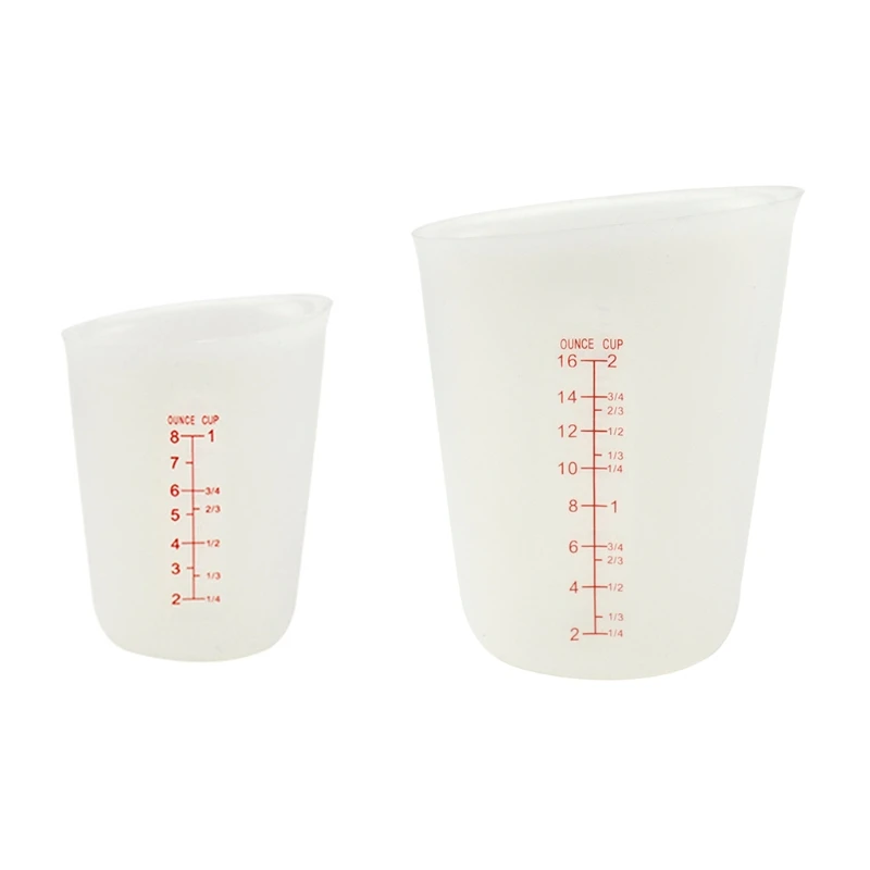 

Silicone Flexible Measuring Cups Set Epoxy Resin Butter Chocolate & More 2 Pcs