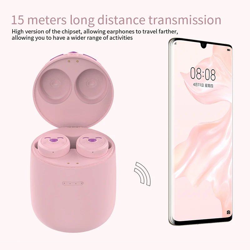 

Bluetooth-compatible Headset TWS Lovely Stereo Binaural Call True Wireless Headset For Xiaomi Huawei Apple For Phone