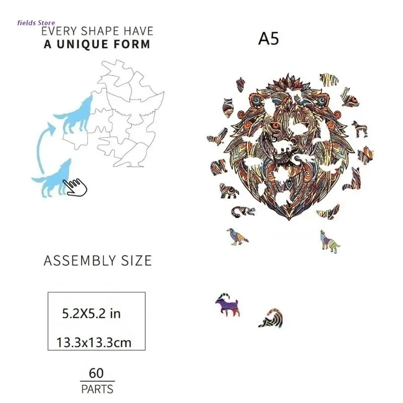 

Puzzle Animal Jigsaw Wooden Puzzles for Adults Family Game Play Collection