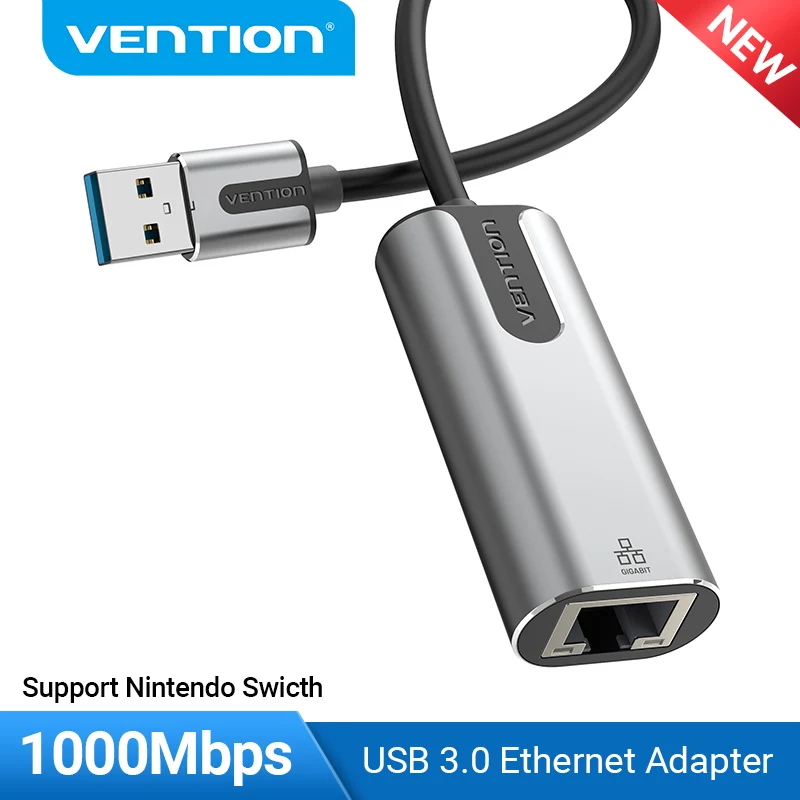 

USB Ethernet адаптер Vention, USB 3,0 2,0 Сетевая карта к RJ45 Lan для Xiaomi Mi Box 3/S телеприставка Nintendo Switch Ethernet USB