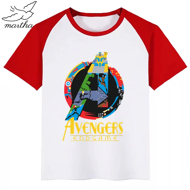 Marvel/футболка для мальчиков с героями игры мстители летняя детская футболка топы