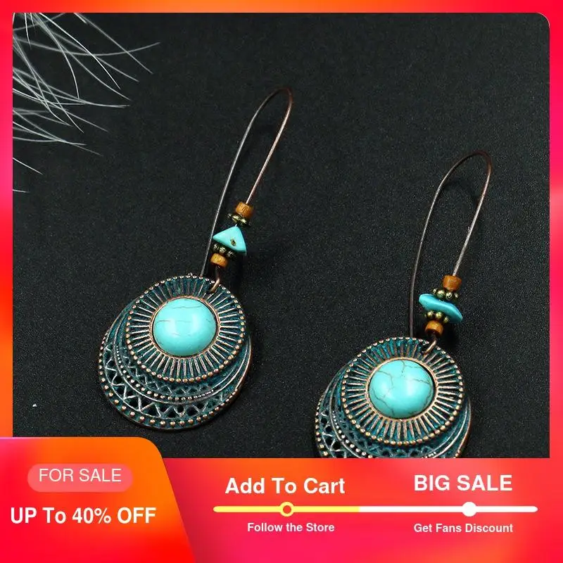 Висячие серьги подвесные для женщин этнические бронзовые геометрические