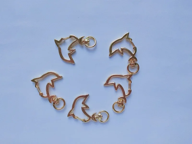 Брелок в виде дельфина с ракушкой 5 шт./лот металлическая рамка кристаллами