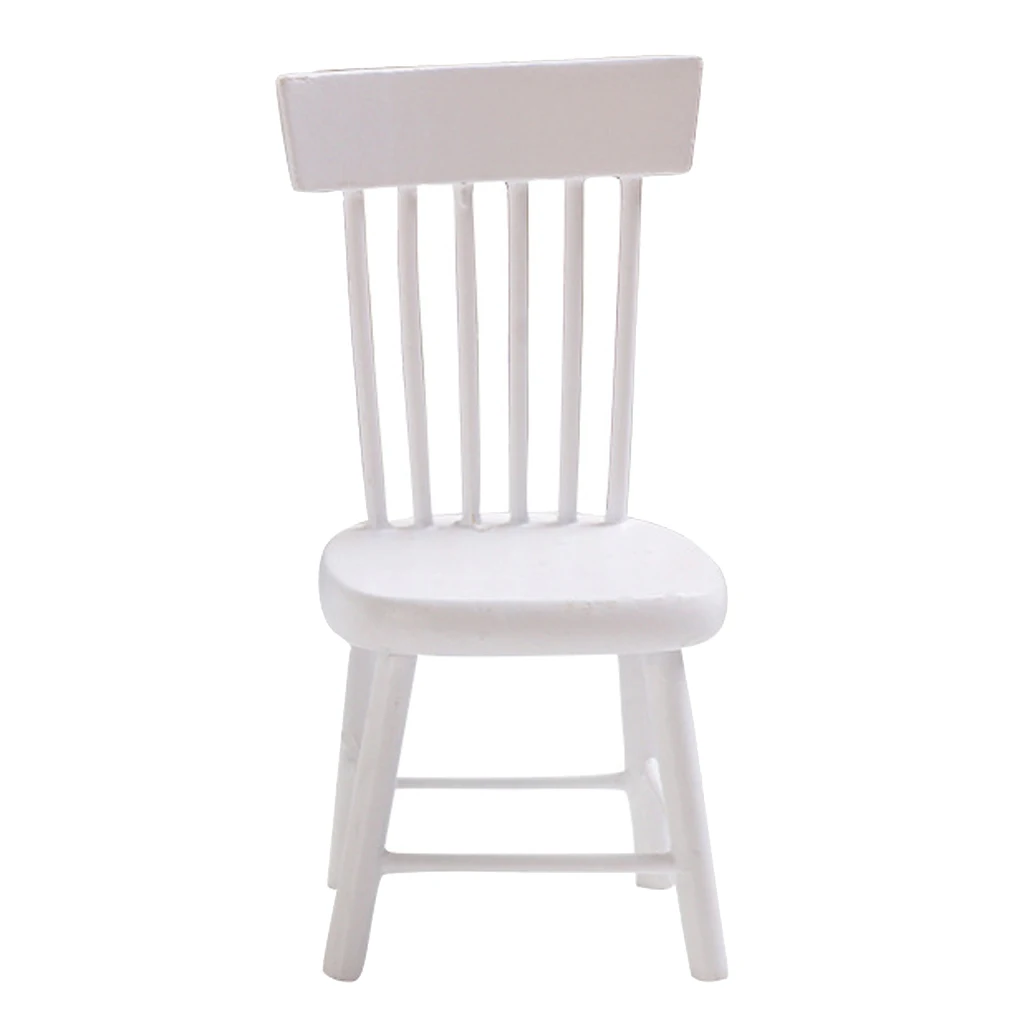 

1/12 Scale Dolls House Miniature Unpainted Dining Chair Furniture Accessory