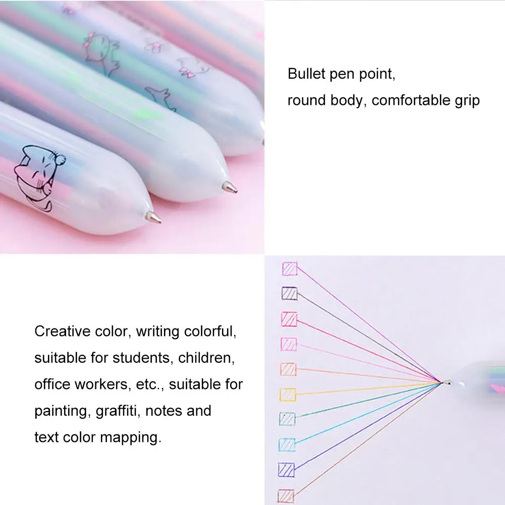 10 цветов шариковая ручка телескопическая гелевая канцелярские принадлежности