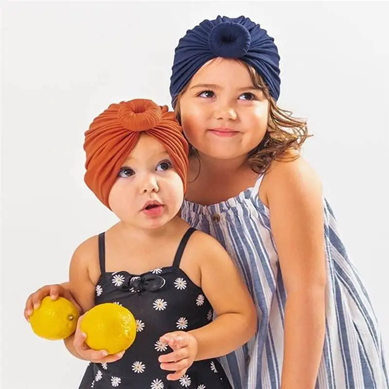 Детский тюрбан повязки на голову для новорожденных Шапка-бини головные уборы