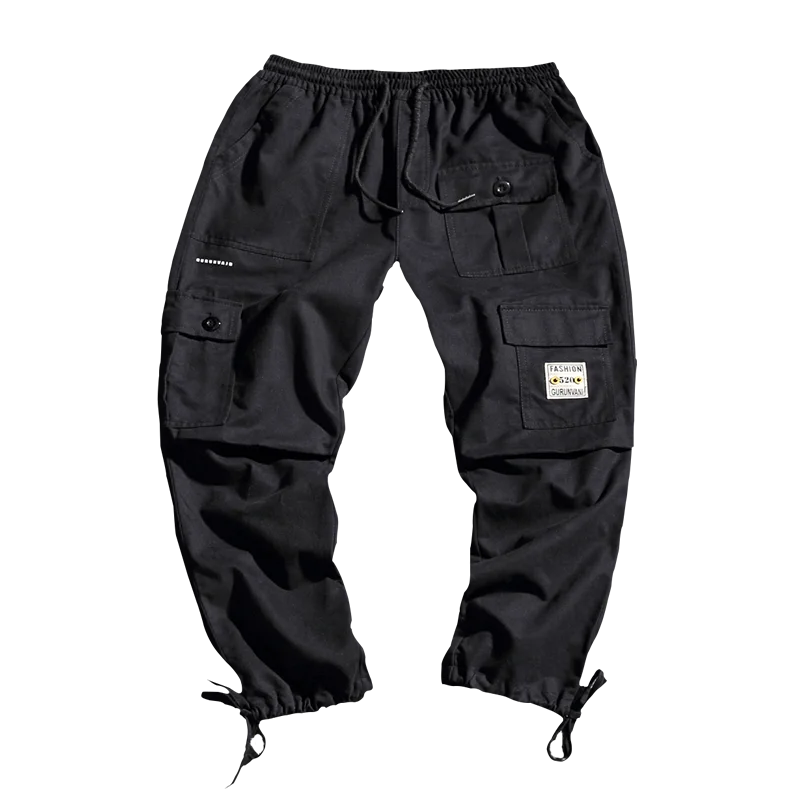 

New Autumn Hip Hop Joggers Men Oversize overalls Multi-pocket Ribbons Man Sweatpants Streetwear Breathable Mens Casual Pants