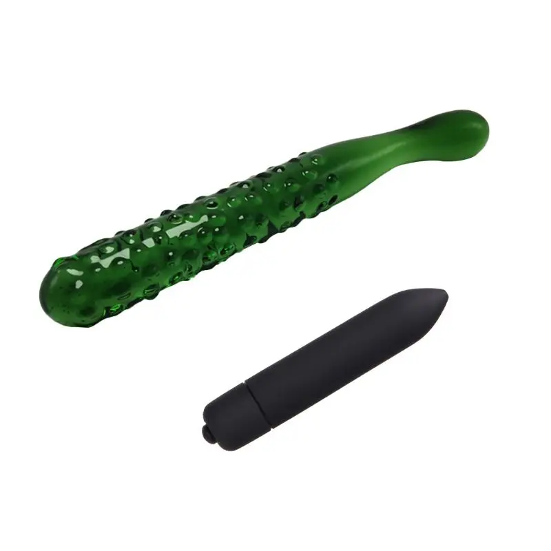 Огурец стеклянный фаллоимитатор искусственный пенис Кристальный Пуля Вибратор |