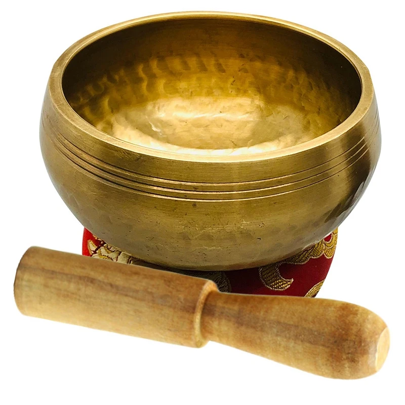 

Hot-Tibetan Singing Bowl Set with New ​Dual-End Striker&Cushion for Meditation Yoga Healing Mindfulness Heart Peace