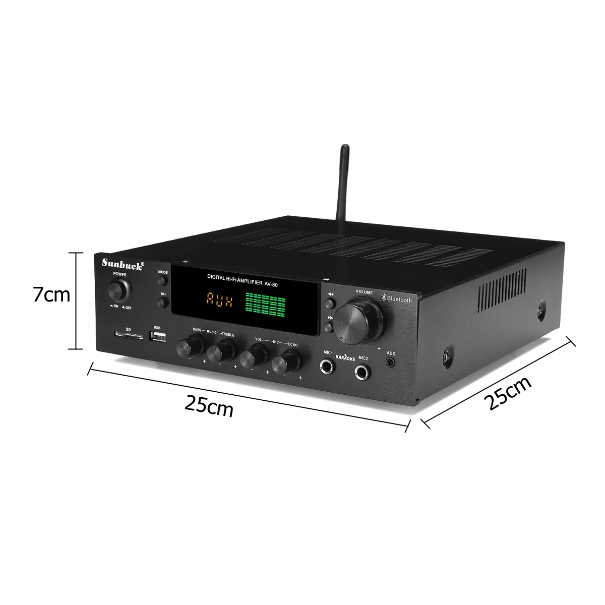 Sunbuck 220 В 400 Вт Bluetooth стерео усилитель HiFi 2 0 аудио мощность дистанционное