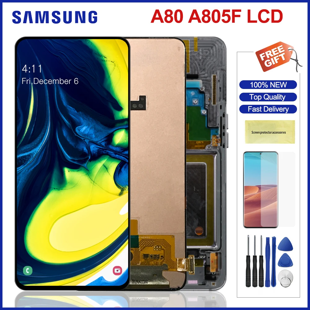 

6.7" Origianl Super Amoled Lcd For Samsung Galaxy A80 LCD Display Touch Screen Panel Digitizer Parts For Samsung A80 A805 A805F
