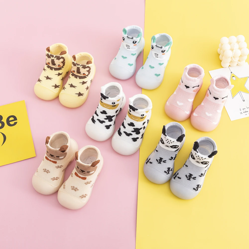 

2021 new arrival spring baby sock shoes cute animal style floor shoes chidren anti-slip home shoes
