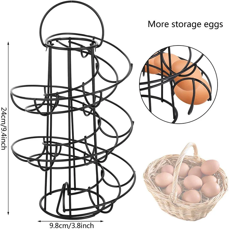 

Egg Skelter Deluxe Spiraling Dispenser Rack Egg Rack Spiral Storage Rack Basket Storage Space Multi-functional Rack