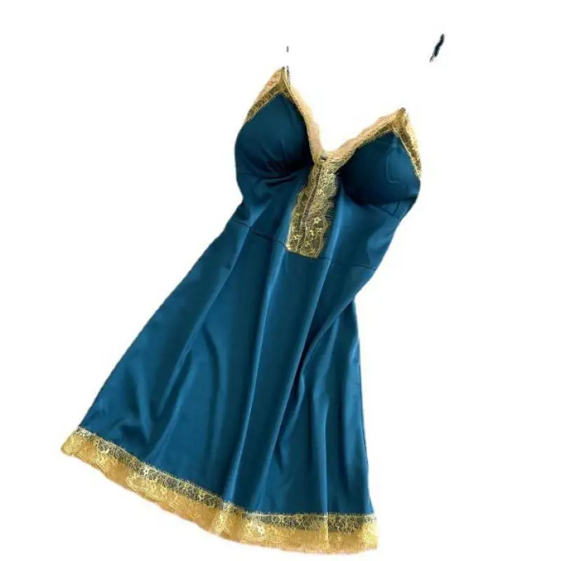 

Mini Nightdress Summer New Home Dressing Gown Intimate Lingerie Sexy Women Sleepwear Satin Lace Nightwear Home Clothing