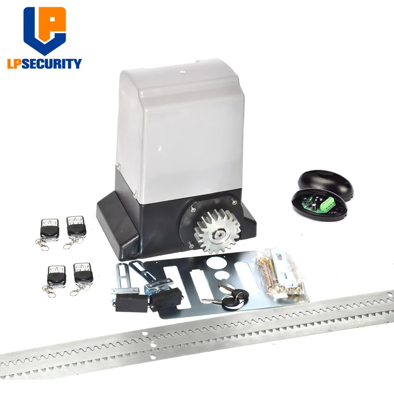 set6 LPSECURITY 220VAC раздвижной мотор для ворот 1000 кг+ 2 пульта дистанционного управления+ 4 метра зубчатой стойки - Цвет: set6