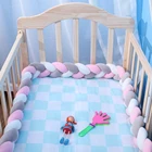 Бампер для детской кроватки 1 м3, плетеная хлопковая Подушка с узелком, мягкая подушка ручной работы, украшение для детской кроватки, подарок для новорожденных