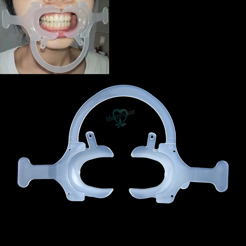 

Small White Dental Cheek Lip Retractor Mouth Opener C-Shape with Handle