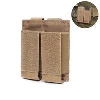 molle system tactical pistol double magazine pouch molle clip military airsoft mag holder bag hunting accessories