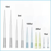 lab plastic pipette tip 10ul 200ul 1000ul 5ml 10ml disposable micropipette tips transparent autoclavable medical supplies