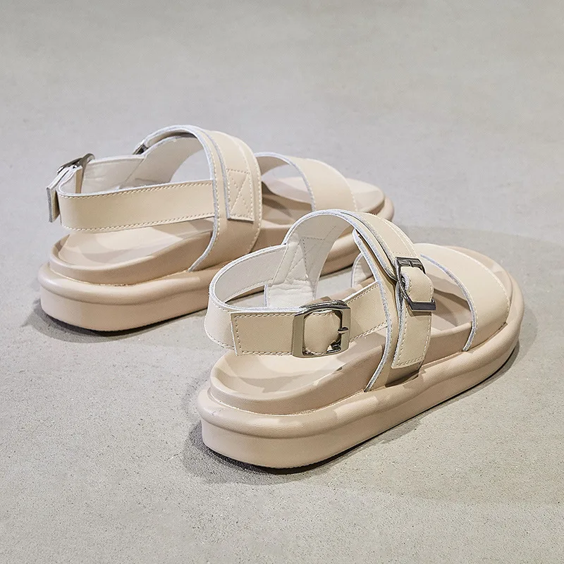 Женские винтажные сандалии Harajuku повседневные офисные в римском стиле на плоской