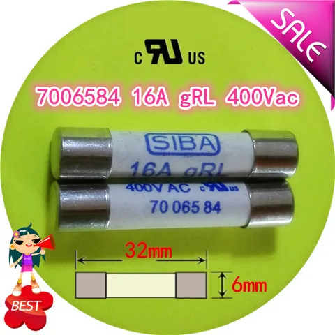 

Hospital equipment with 16 a fuse tube gRL 7006584 400 v AC 6.3 x32mm ceramic molten core