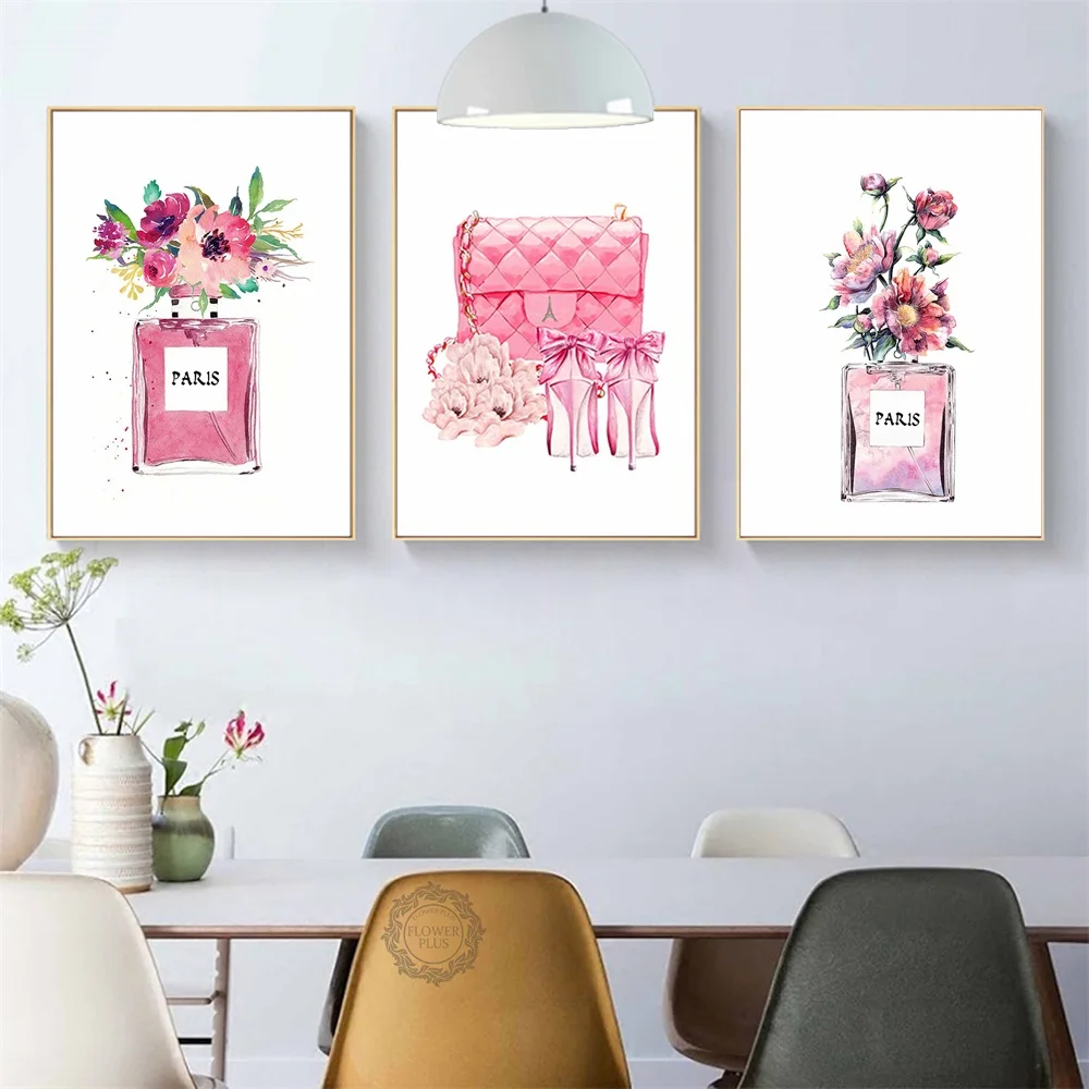 Современный настенный Декор для дома флакон духов Картина на холсте кокосовые