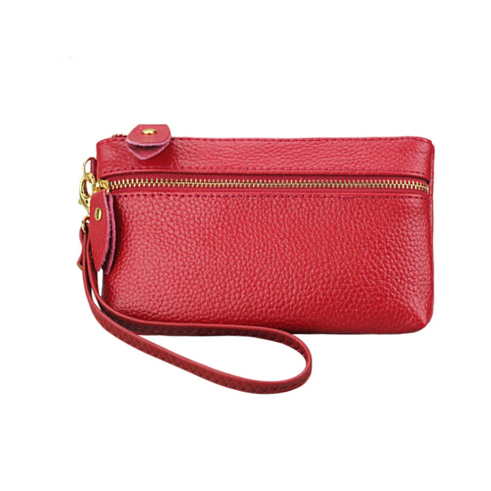 Женский клатч на молнии модный длинный кошелек для телефона простой дамский с