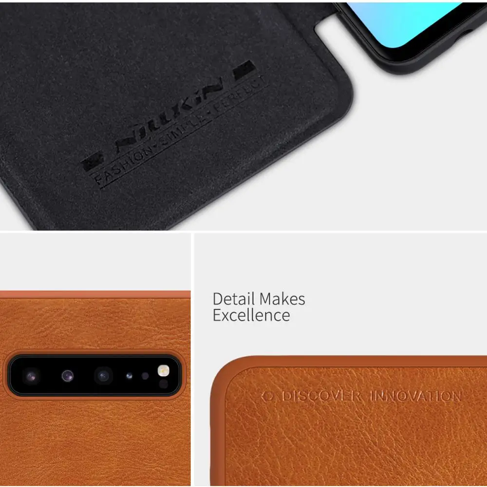 For Samsung Galaxy S10 Note 10 Plus 5G Flip Leather Case NILLKIN Business PU Back Cover With card slot Mobile Phone Bags | Мобильные