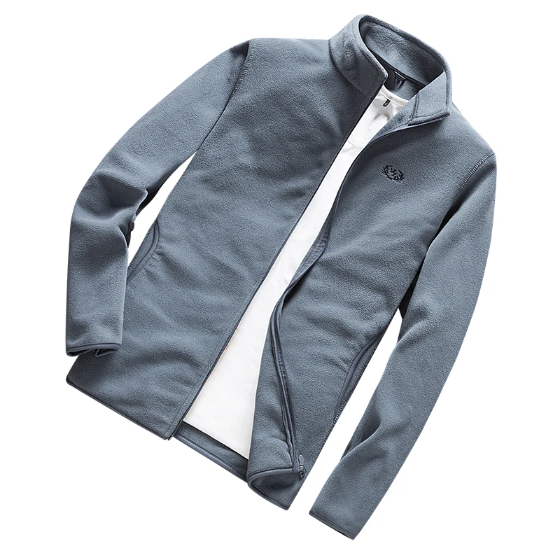 Осенняя Новая Мужская модная флисовая трикотажная куртка мужская сплошной