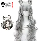 HSIU game Arknights Pramanix карнавальный парик, серебристо-белый парик для девочек вечерние парики на Хэллоуин