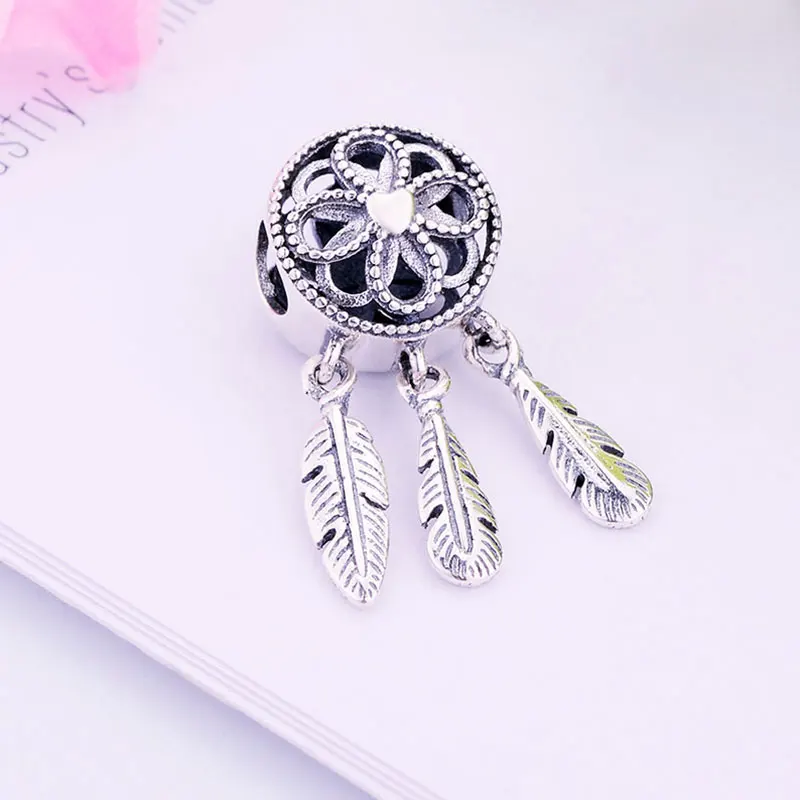 Бусина Шарм Ловец снов из серебра 925 пробы под розовое золото|Бусины| |