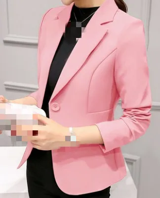 pink B1655 осень зима новая Корейская версия женские деловые модные тонкие блейзеры костюм дешевая - Цвет: pink