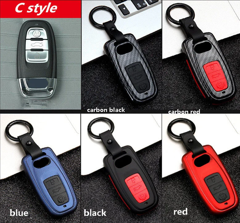 Чехол для автомобильного ключа из углеродного волокна AUDI A4L A1 A3 A4 A6 B9 Q3 Q5 Новинка Q7