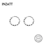 Женские серьги-кольца из серебра 925 пробы, с геометрическим рисунком