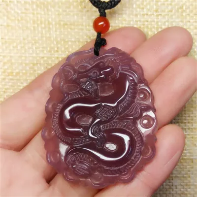 Очаровательная подвеска из Императорского фиолетового Агата Восточного размера