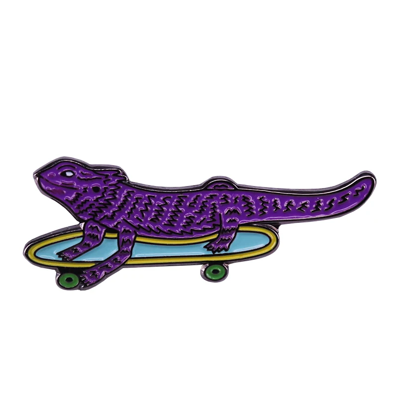 Скейтборд ящерица dude брошь Забавный Новый декор|Броши| |