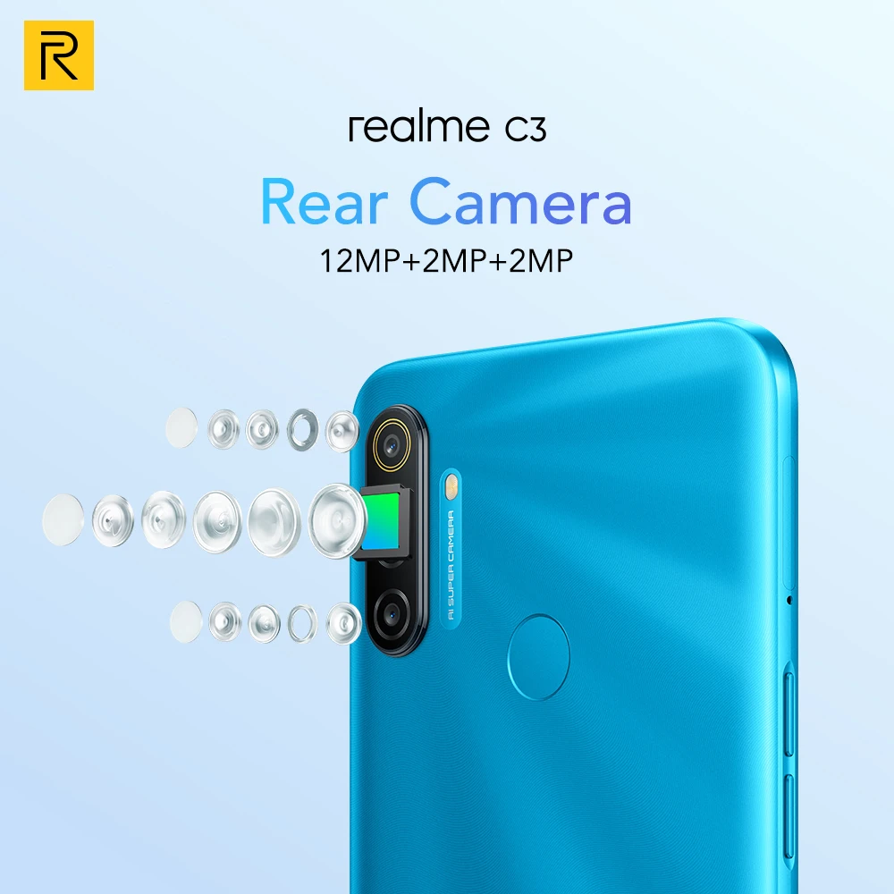 Realme C3 глобальная версия 3 Гб оперативной памяти 64 ГБ 5000 мАч Helio G70 процессор 12MP AI