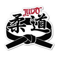 rulemylife 12 7cm11cm personality judo black belt pvc motorcycle car sticker 11 00312
