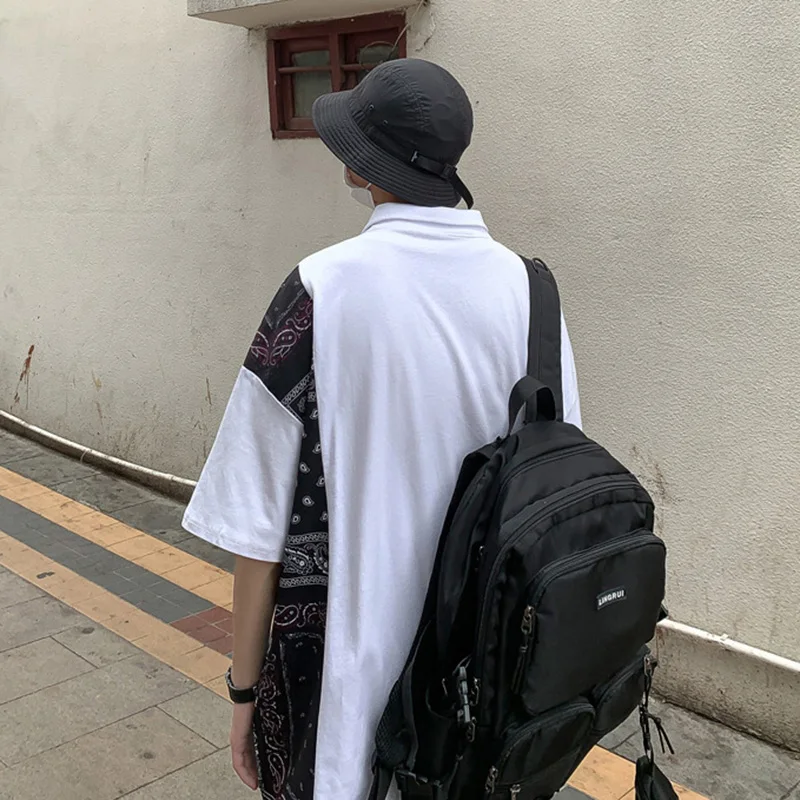 Футболка-поло мужская с коротким рукавом модная свободная футболка принтом