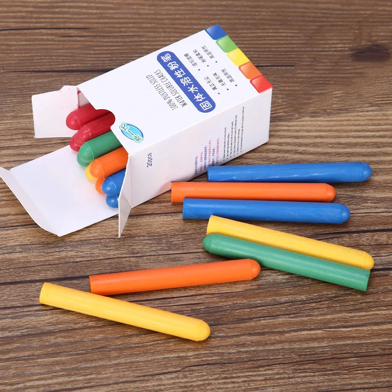 

Mixed Colour White Chalk Sticks Pack Water Soluble Kids Playground School Art Learning New Arrival