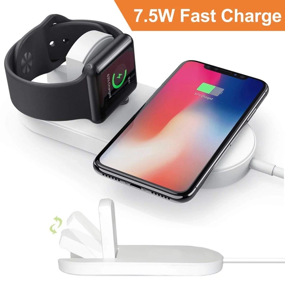 Беспроводное зарядное устройство Qi для iPhone X XS MAX XR 8 7 11 быстрая Беспроводная