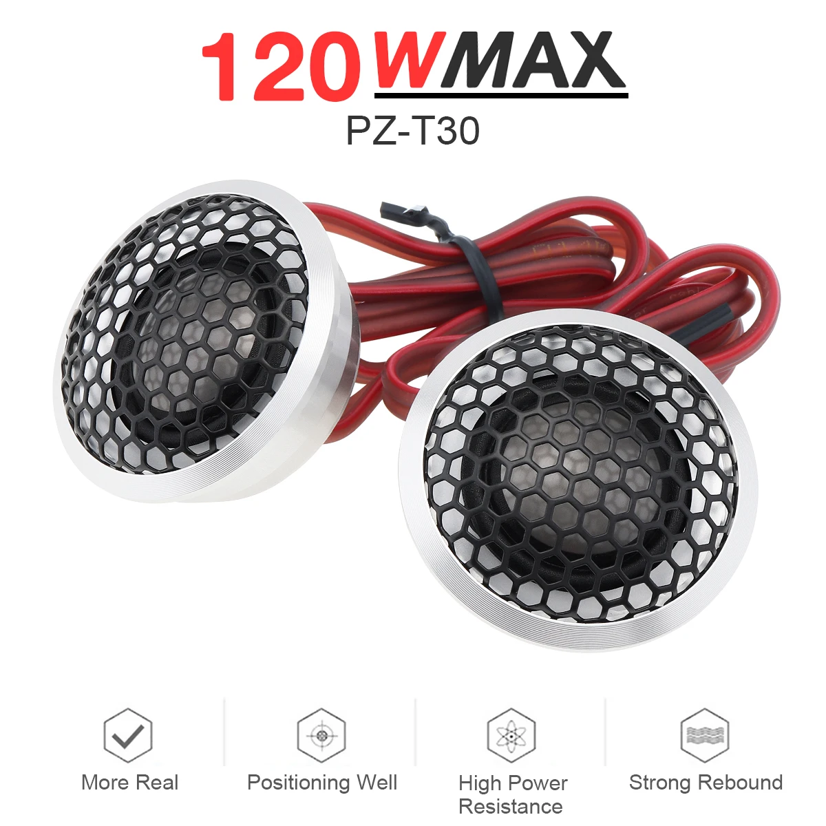 

2pcs Car Tweeter Speakers 4 ohm Universal 120W Automotive Speaker Loudspeaker Modification Nondestructive Audio for Cars