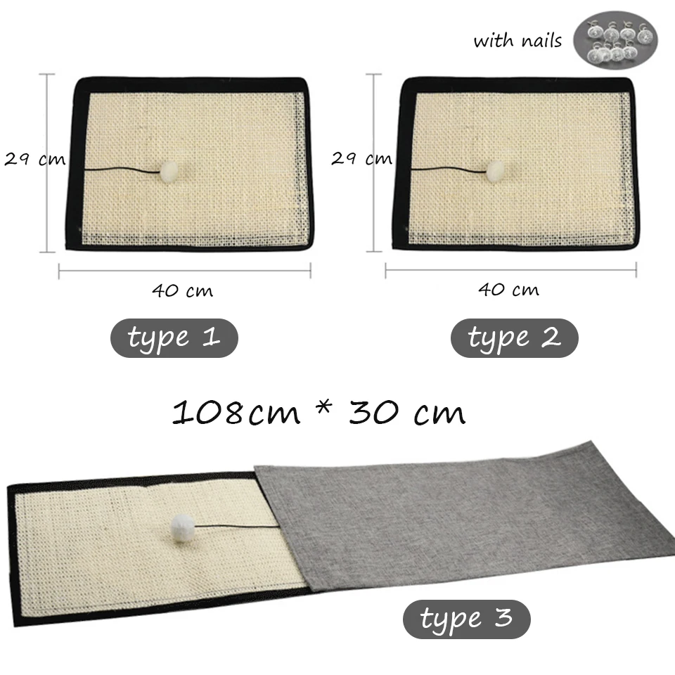 

Foldable Sisal Cat Scratcher Mat Protect Carpet Furniture Sofa Scratching Board Washable Scratch Mat Cat Scratching Post for Cat