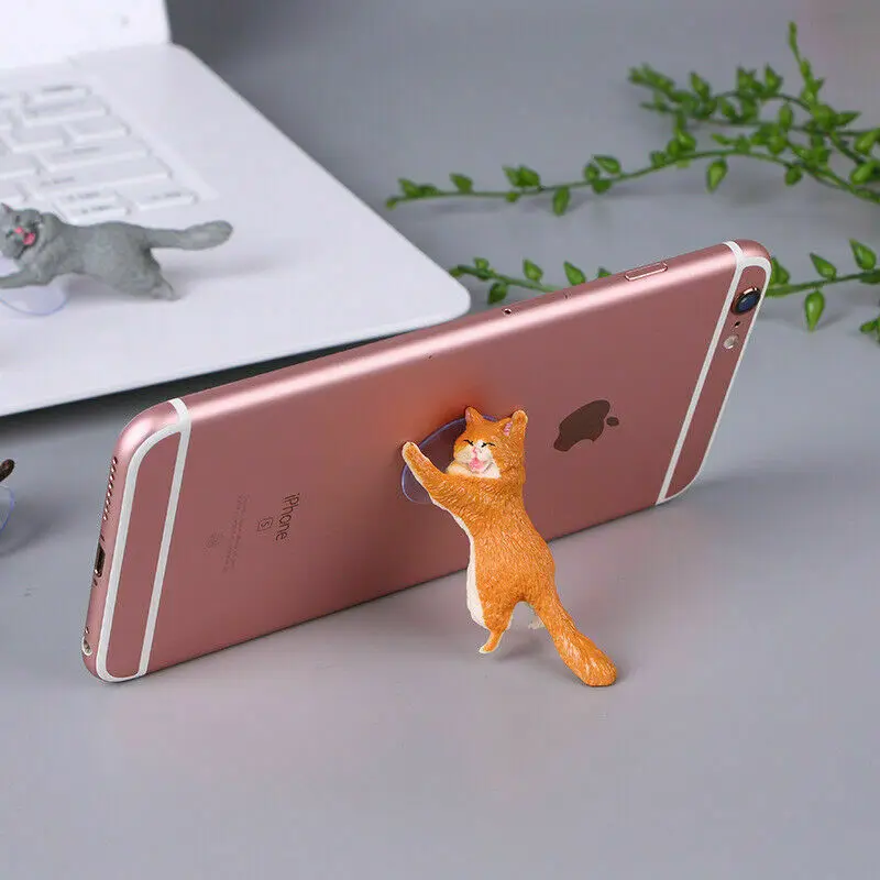 1PC Universal Cute Cat Cell Phone Holder Tablets Desk Car Stand Mount Sucker Bracket For iPhone Android Sumsung Xiaomi | Мобильные
