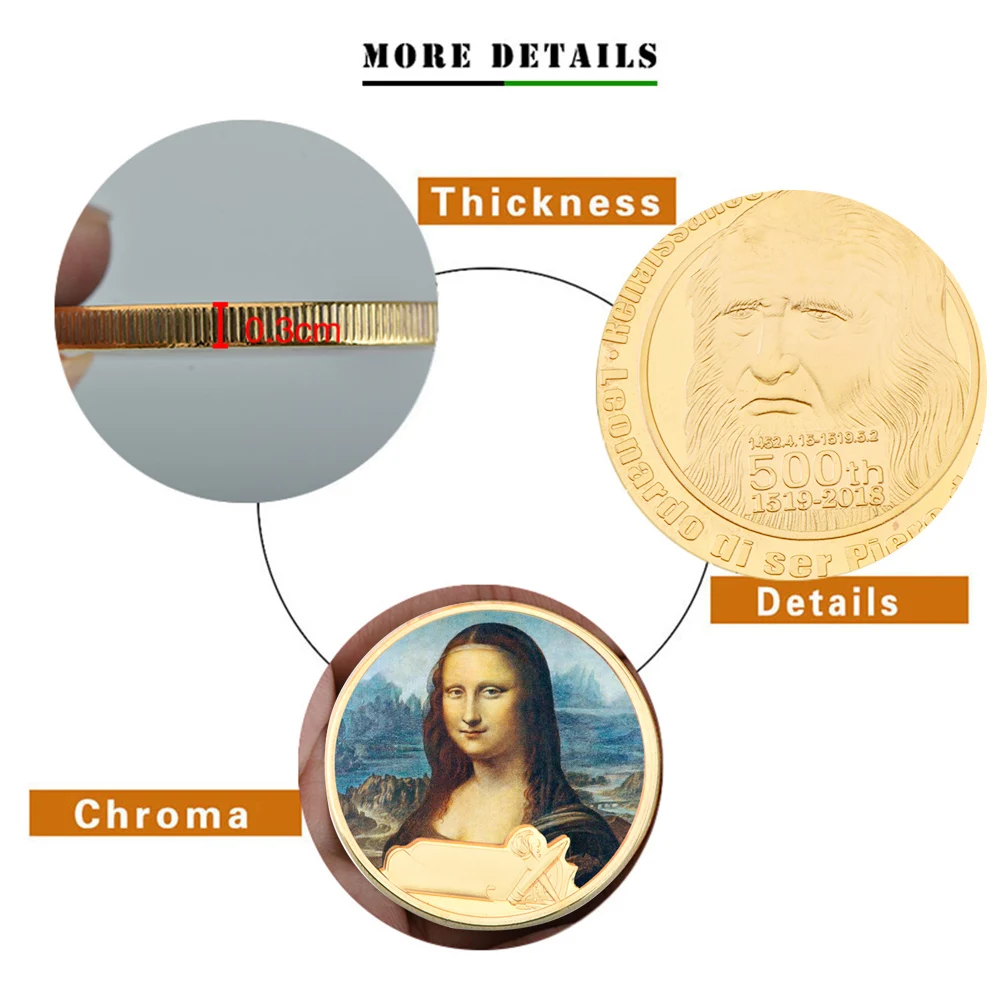 Италия да Винчи Мона Лиза золотое покрытие искусственная Европа Необычные