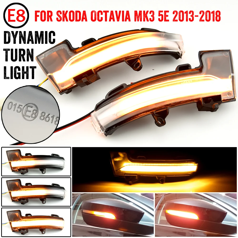 

LED Dynamic Turn Signal Light Side Mirror Indicator Blinker Sequential For Skoda Octavia III 5E3 NL3 NR3 Combi 5E5 2012-2018