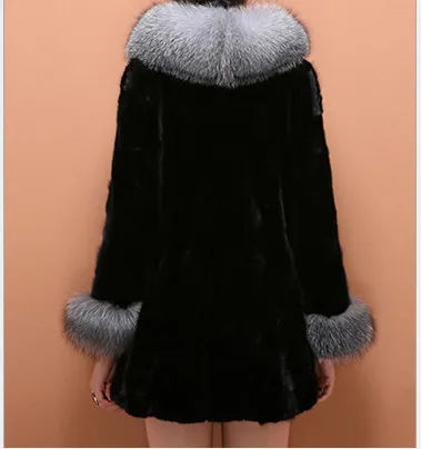 Женское пальто размера плюс Осень-зима средней длины толстое Норковое 6XL пышное