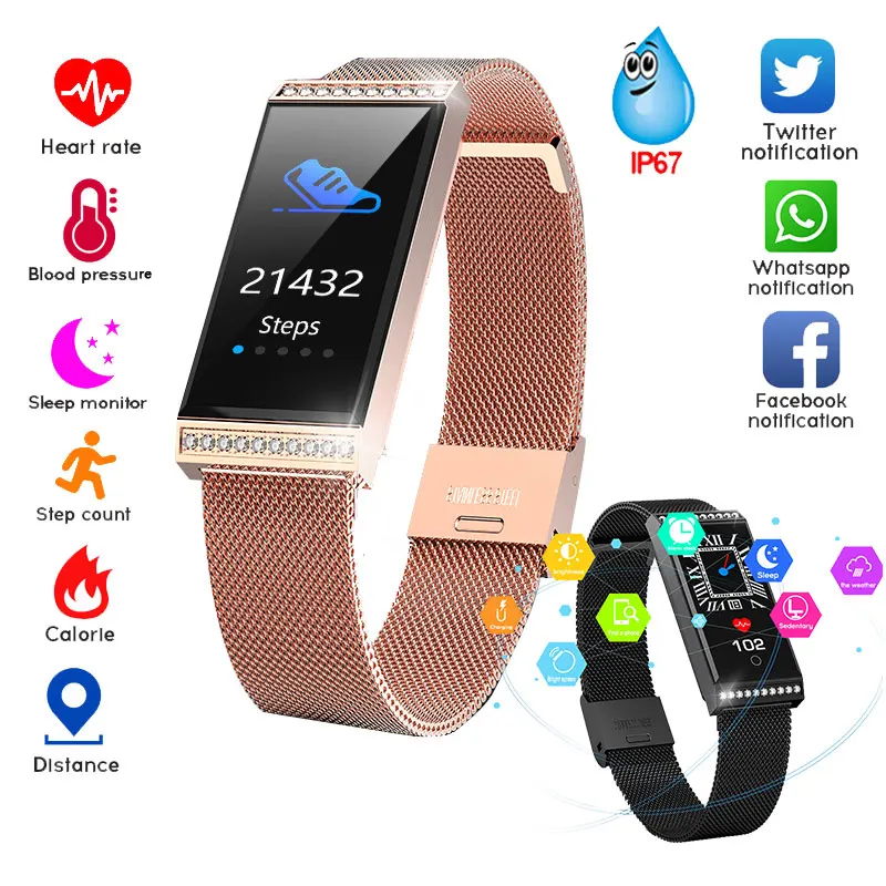 Умный Браслет для женщин и девочек умные часы браслет IP67 водонепроницаемый