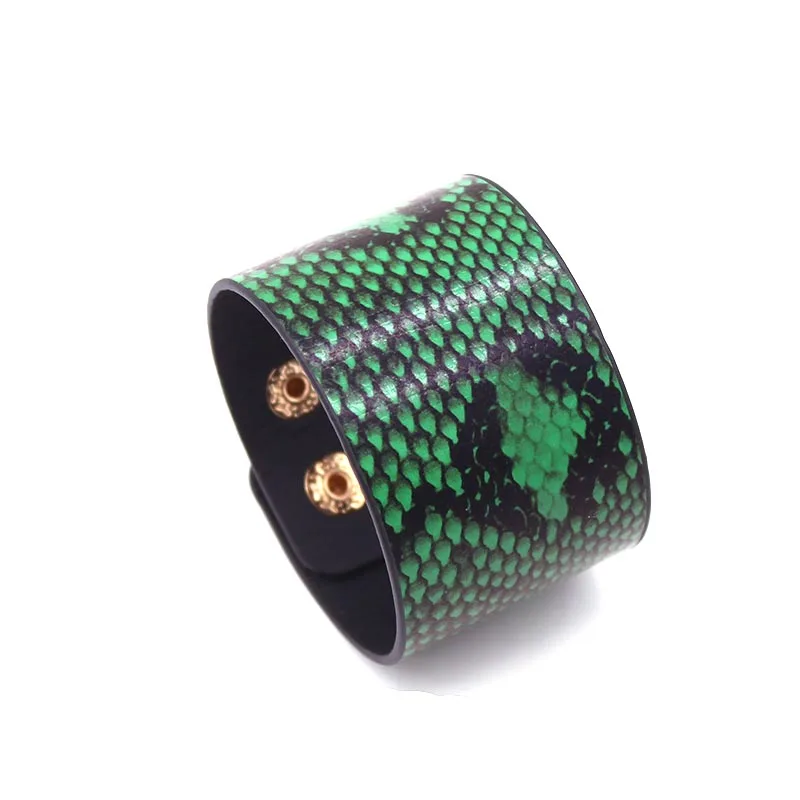 D & Новые популярные круглые кожаные браслеты с узором питона женские